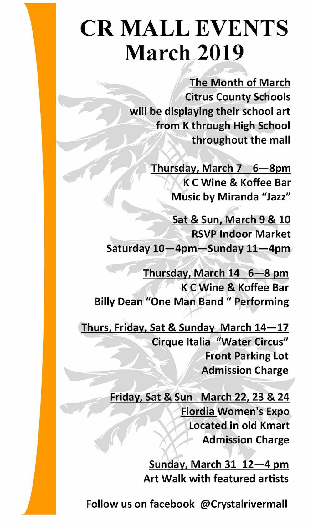 March Calendar Of Events
